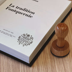 Tampon Ex-libris nom fleuri