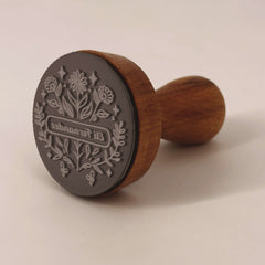 Tampon Ex-libris nom fleuri