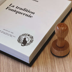 Tampon Ex-libris chat végétation
