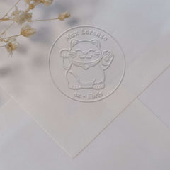 Embosseur Ex-libris chat de la chance