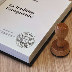 Tampon Ex-libris livre fleuri