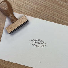 Tampon Ex-libris oval bibliothèque