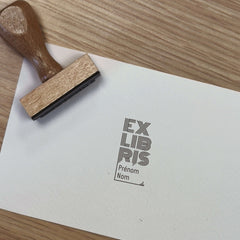 Tampon Ex-libris lignes rétros