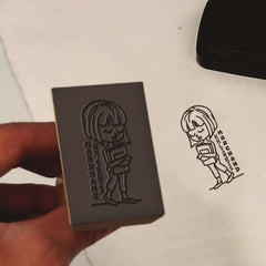 Tampon Ex-Libris fille dessin