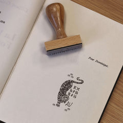 Tampon Ex-Libris japonais félin