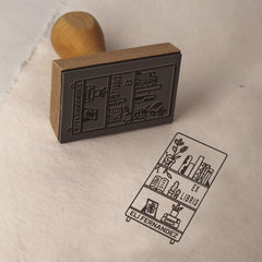 Tampon Ex-libris étagère bien remplie