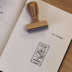 Tampon Ex-libris lapin sur livre