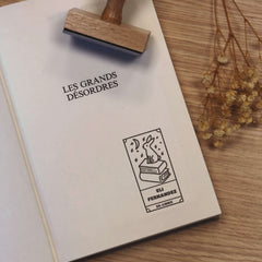 Tampon Ex-libris lapin sur livre