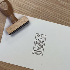 Tampon Ex-libris lapin sur livre