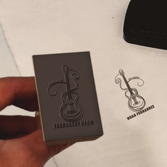 Tampon Ex-libris guitare au fil