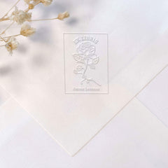 Ex-libris rose encadrée