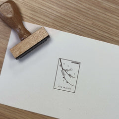 Tampon Ex-libris branche fleurie