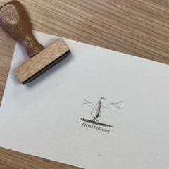 Tampon Ex-libris petit bateau à voile