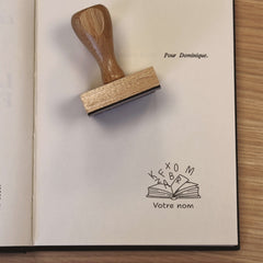 Tampon Ex Libris Livre lettres flottantes