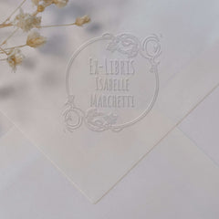Ex-libris ornements cercle roses