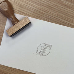 Tampon Ex-libris ornements cercle roses