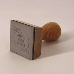 Tampon Ex-libris ornements cercle roses